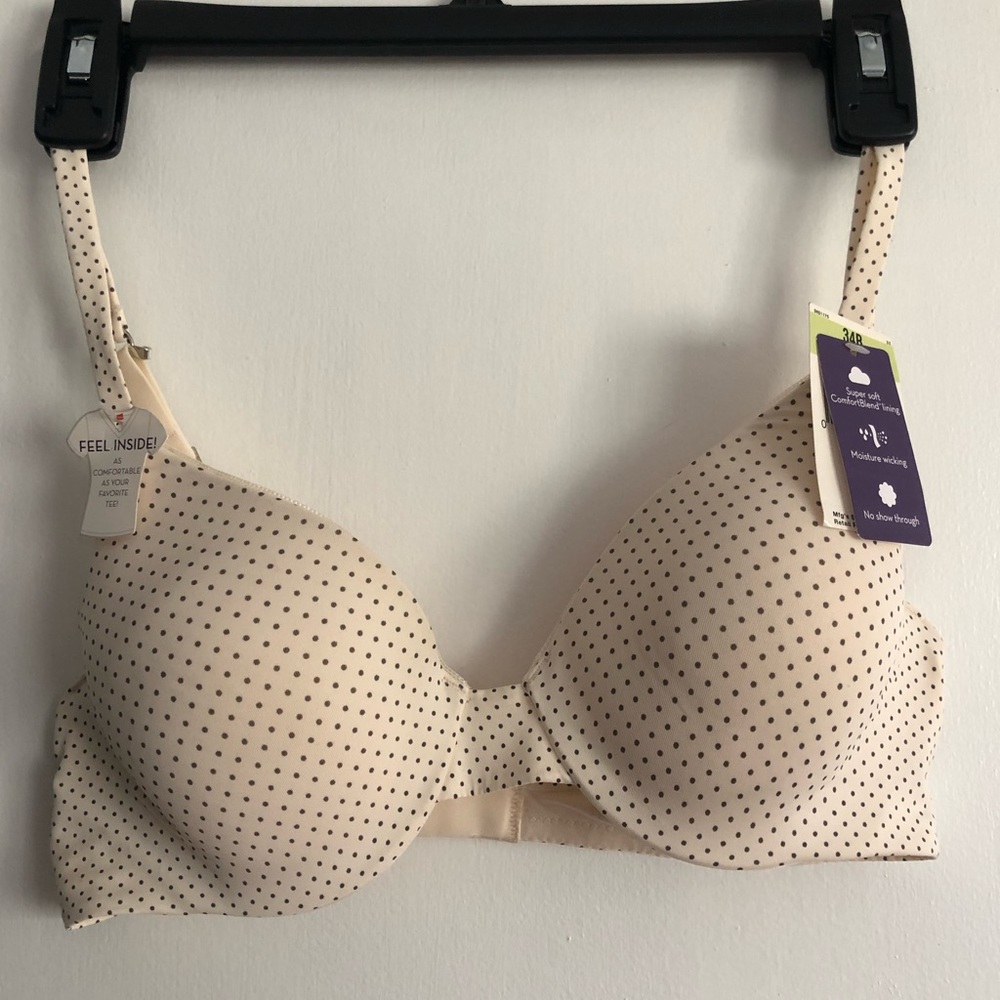 Hanes Polka Dot Bra with petals